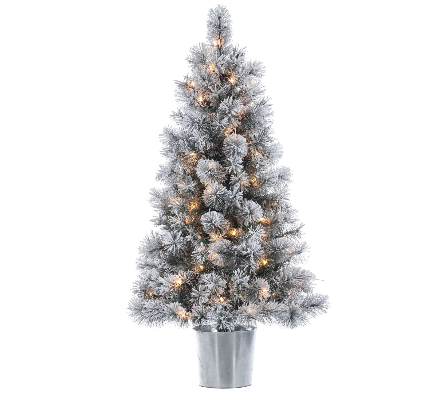 4.5' Flocked Pre-Lit Mixed Needle Boise Pine