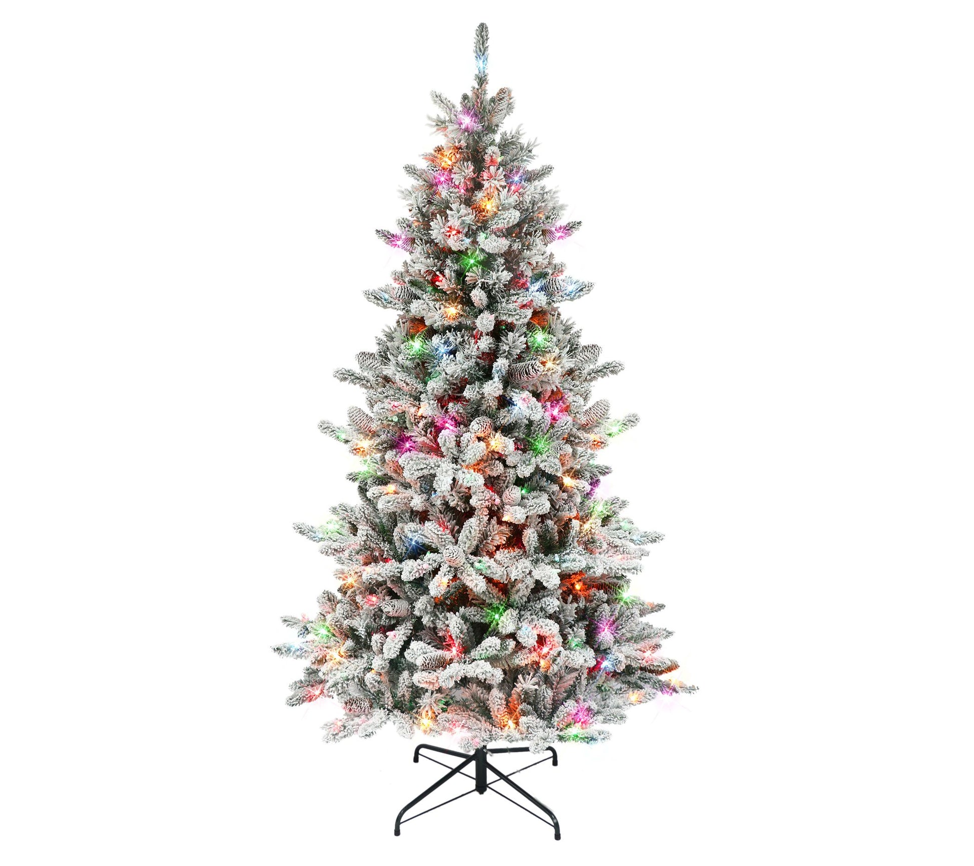 Puleo 6.5' Pre-lit Flocked Bennington Fir Tree