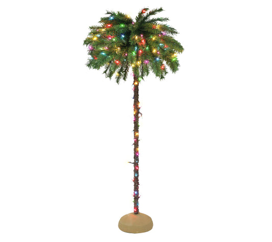 Puleo 6' Prelit Palm Tree 150 UL Multicolor Lights
