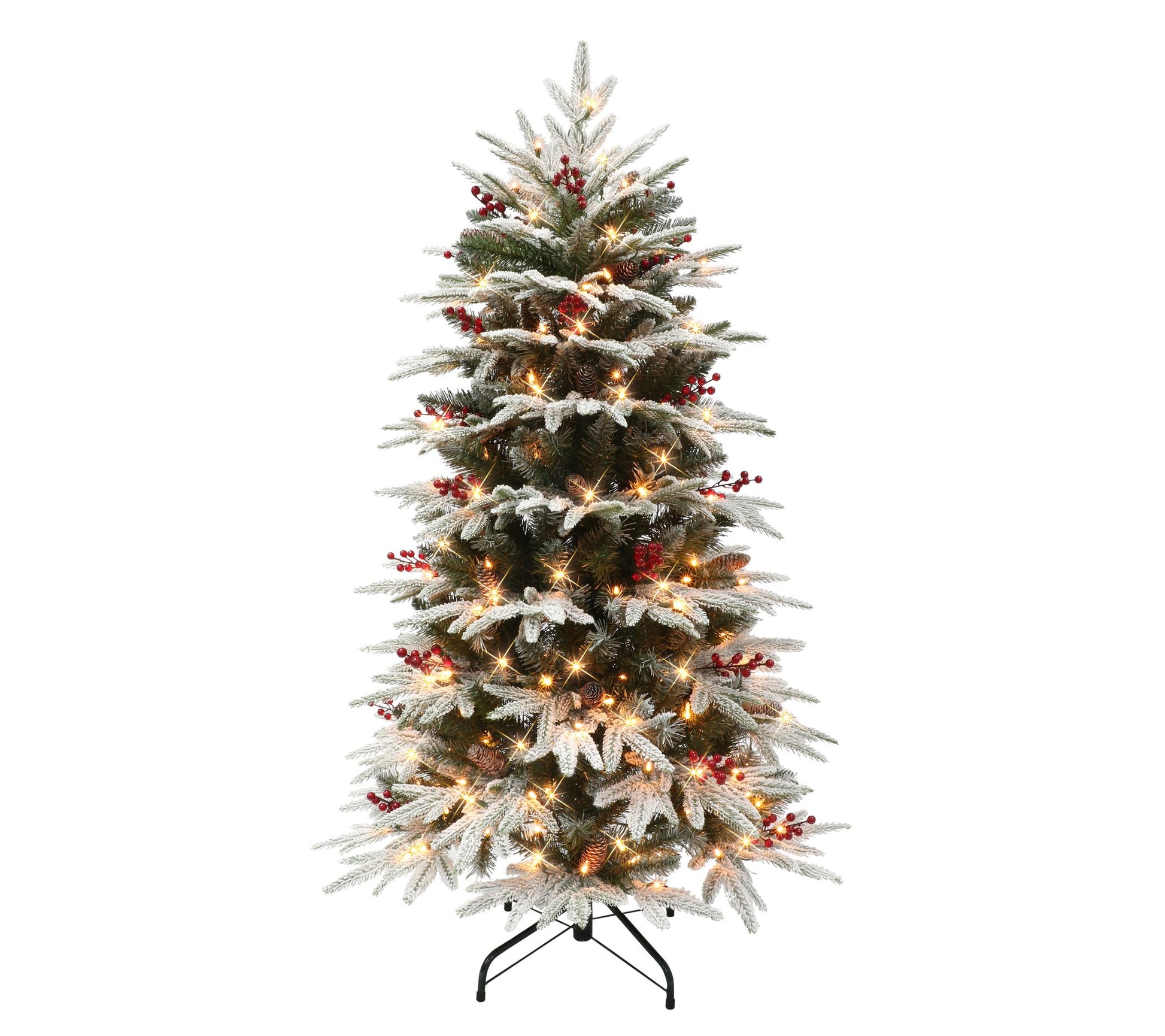 Puleo 4.5' Pre-lit Slim Flocked Halifax Fir Tree