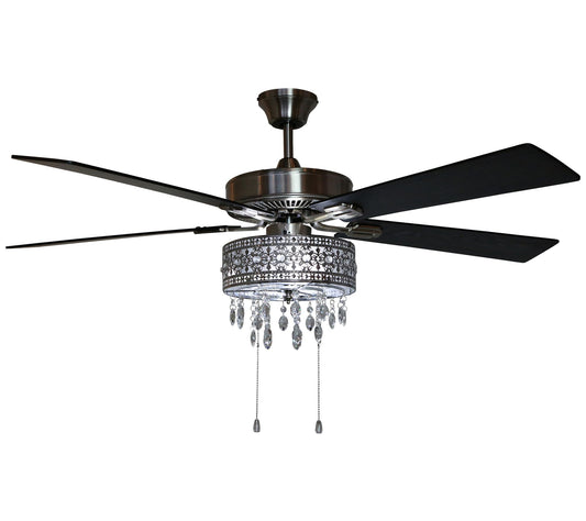River of Goods 52"W Roxsie Crystal LED Chandelier Ceiling Fan
