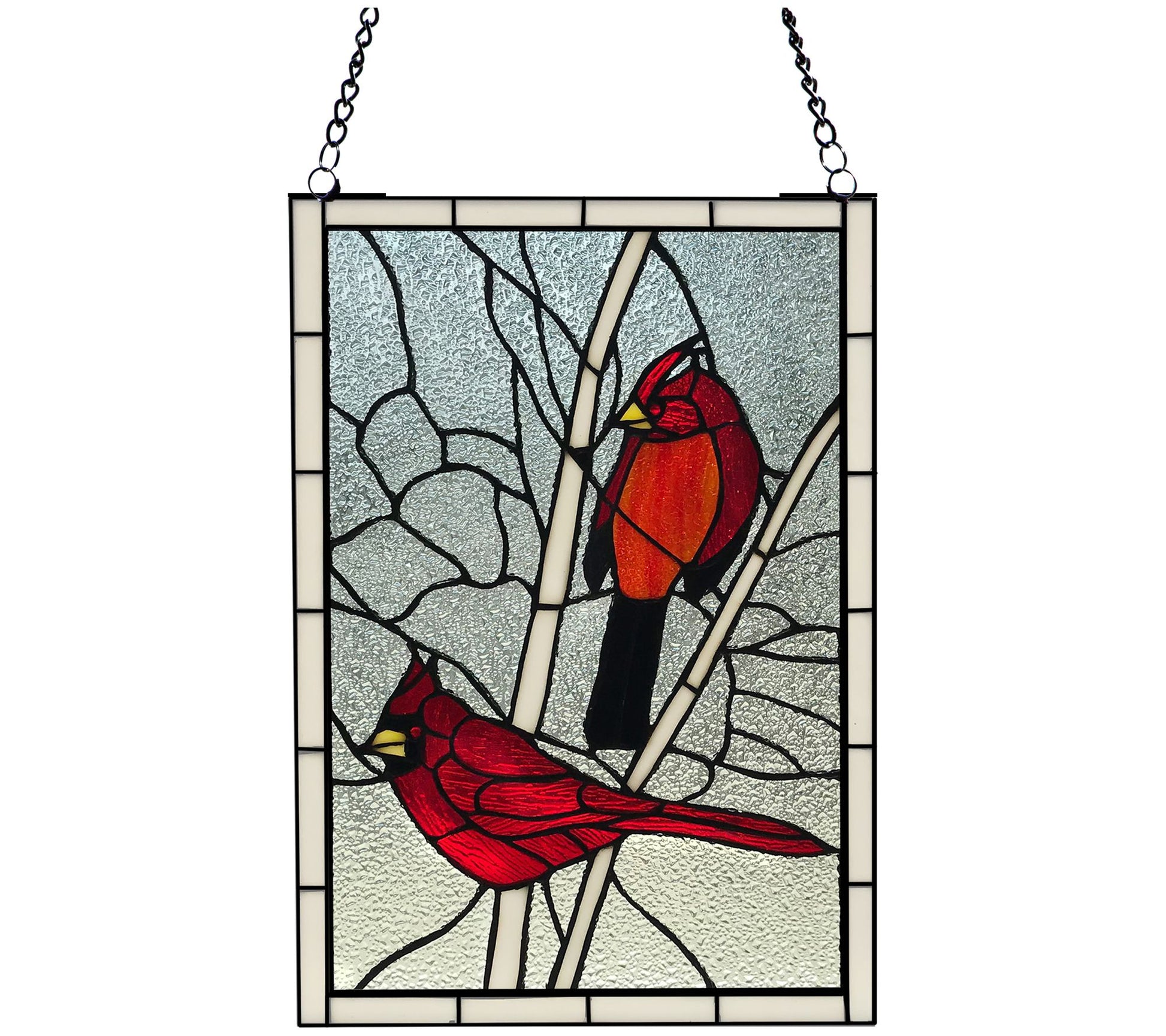 River of Goods 18.5"H Cardinal Stained Glass Window Panel