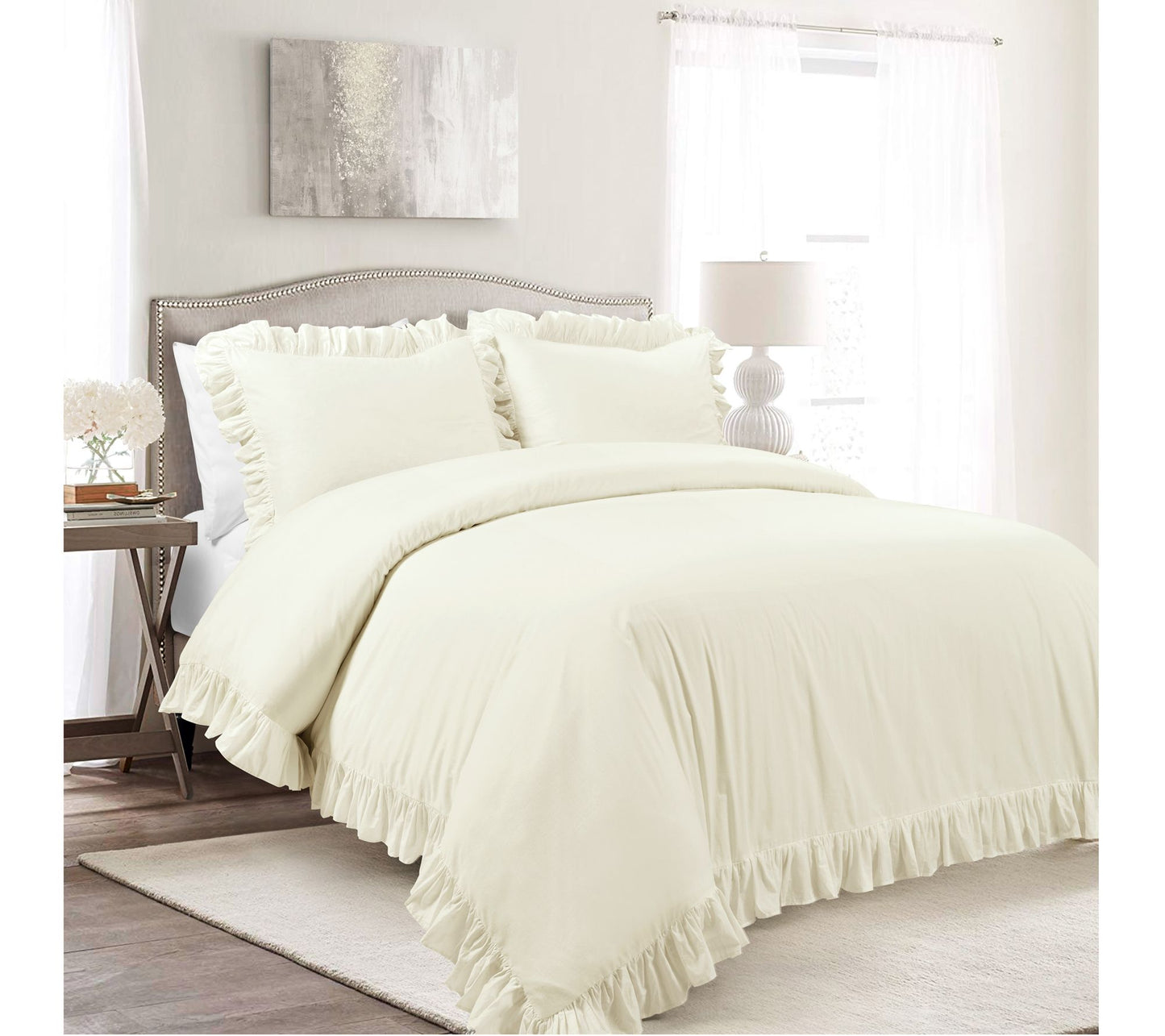 Reyna Cotton 3-Piece King Duvet Cover Set by Lush Decor