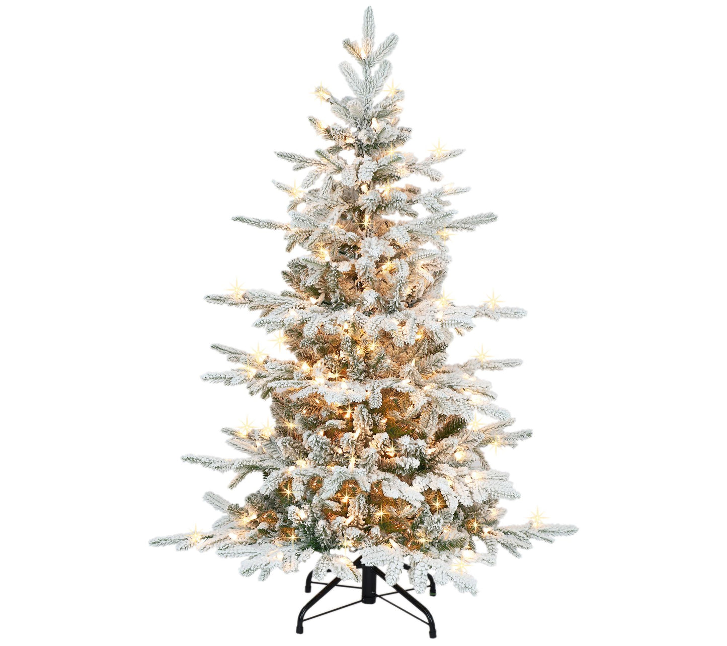 Puleo 4.5' Pre-lit Flocked Utah Fir Tree, 699 Tips, 250 UL