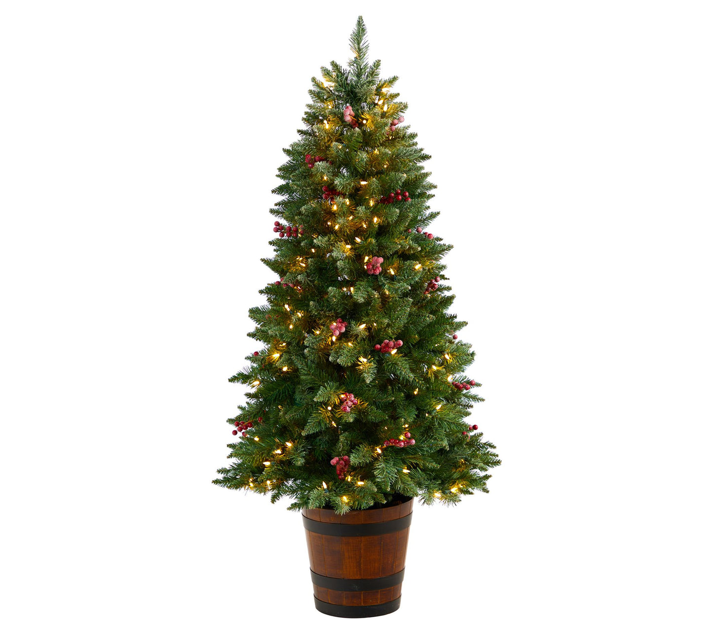 Nearly Natural 5' Frosted Pre-Lit Porch Tree w/200 LED