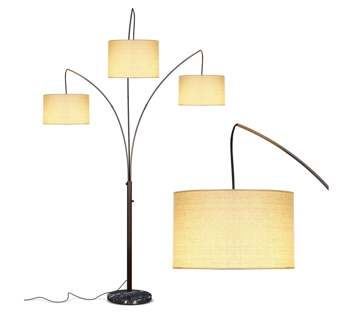 Brightech Trilage 84" Classic Black LED Marble Base Lamp