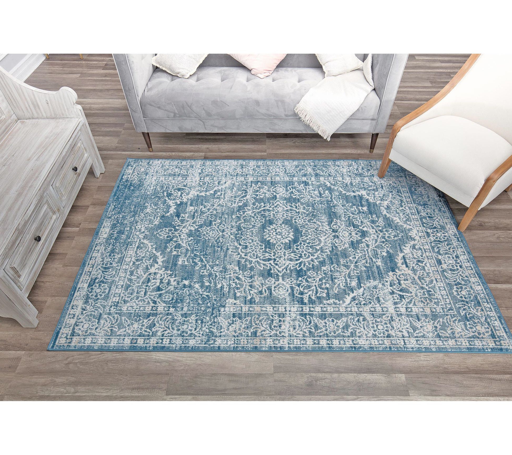 Rugs America Freya FY70A Blue Frost Farmhouse 8'0" x 10'0"