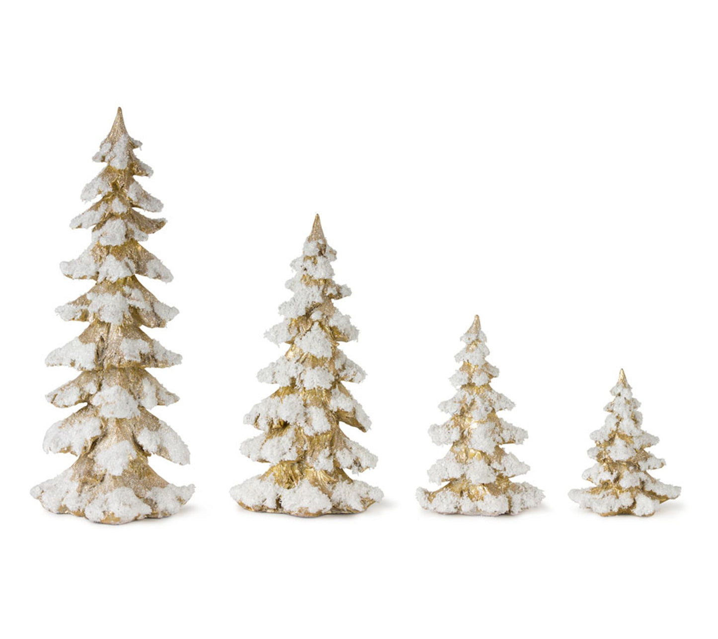 Melrose Gold Flocked Pine Tree Decor (Set of 4)