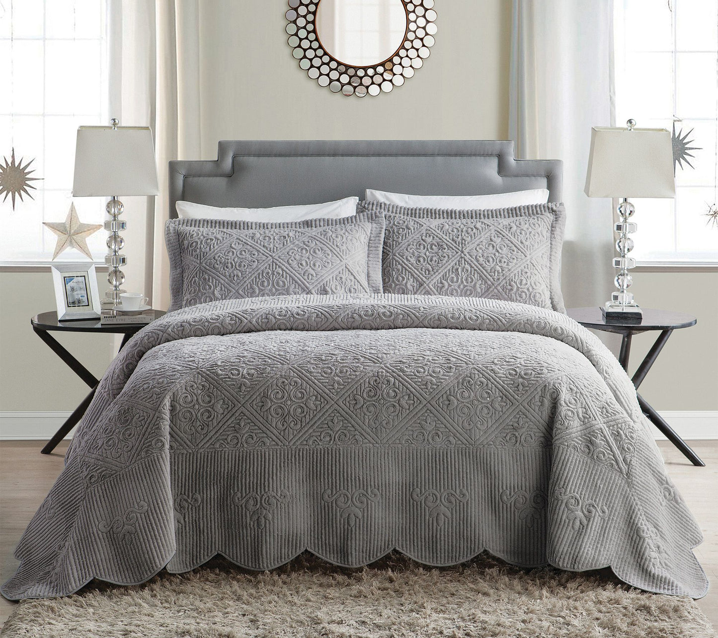 VCNY Home Westland Quilted Plush Bedspread Set, Full
