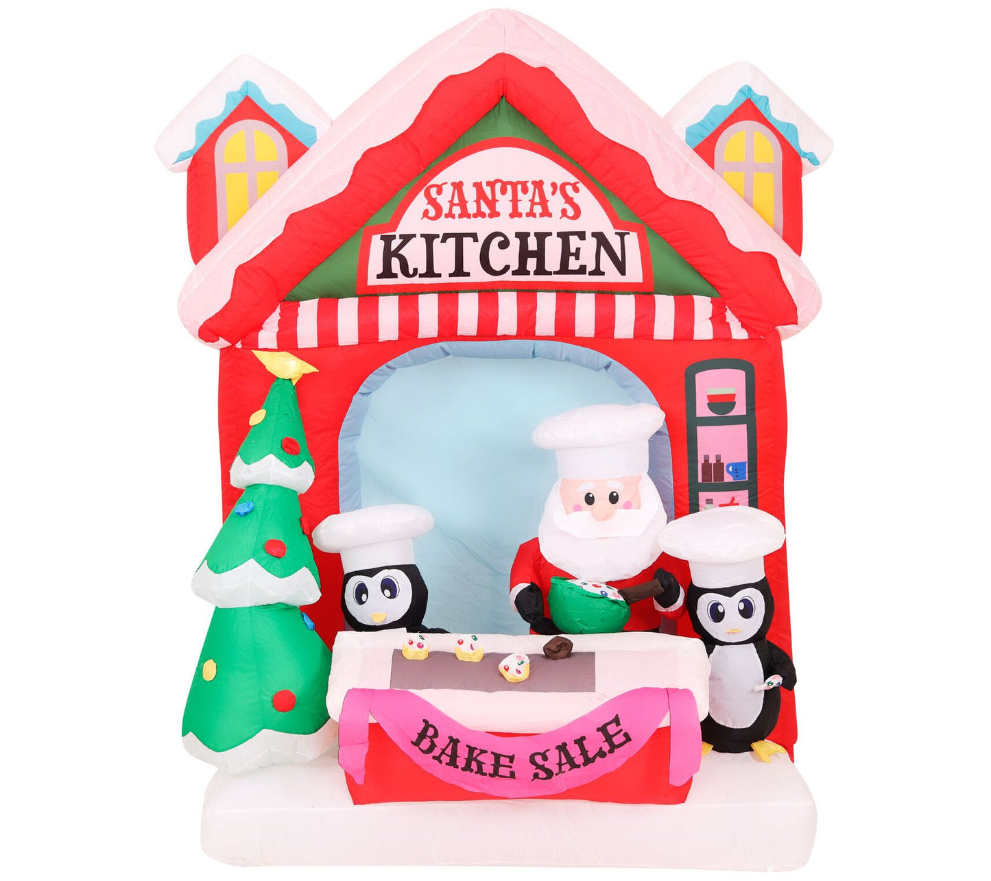 Christmas Time 7-Ft. Pre-Lit Santa's Kitchen In flatable