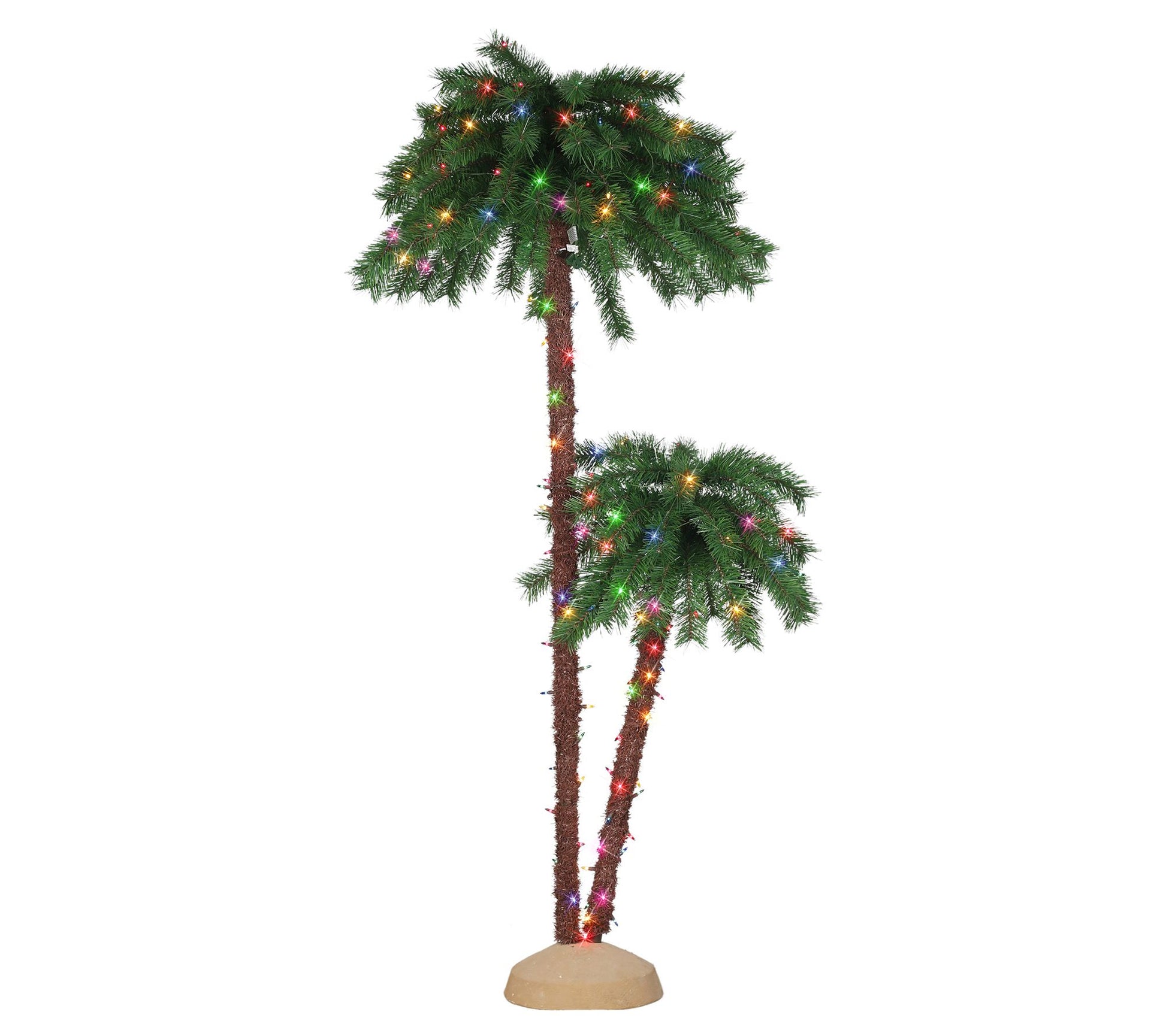 Puleo 3.5' & 6' Pre-Lit Double Trunk ArtificialPalm Tree