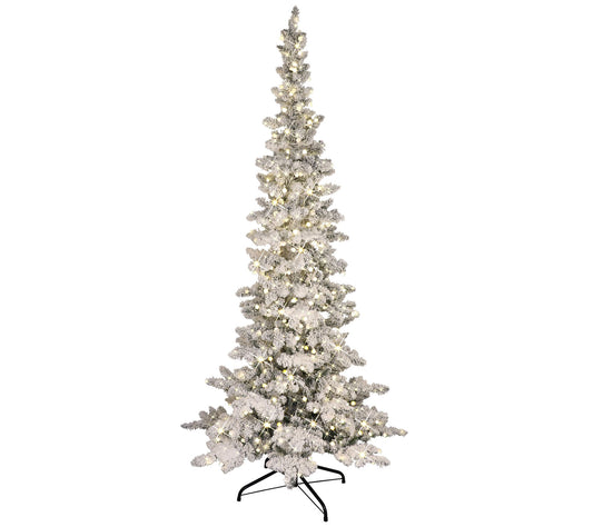 Puleo 6.5' Pre-Lit Flocked Whistler ArtificialPine Tree