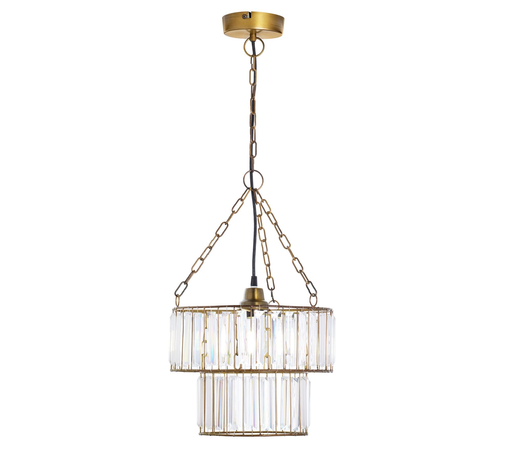 River of Goods 12"W 1-Light Constance Glass and Metal Pendant