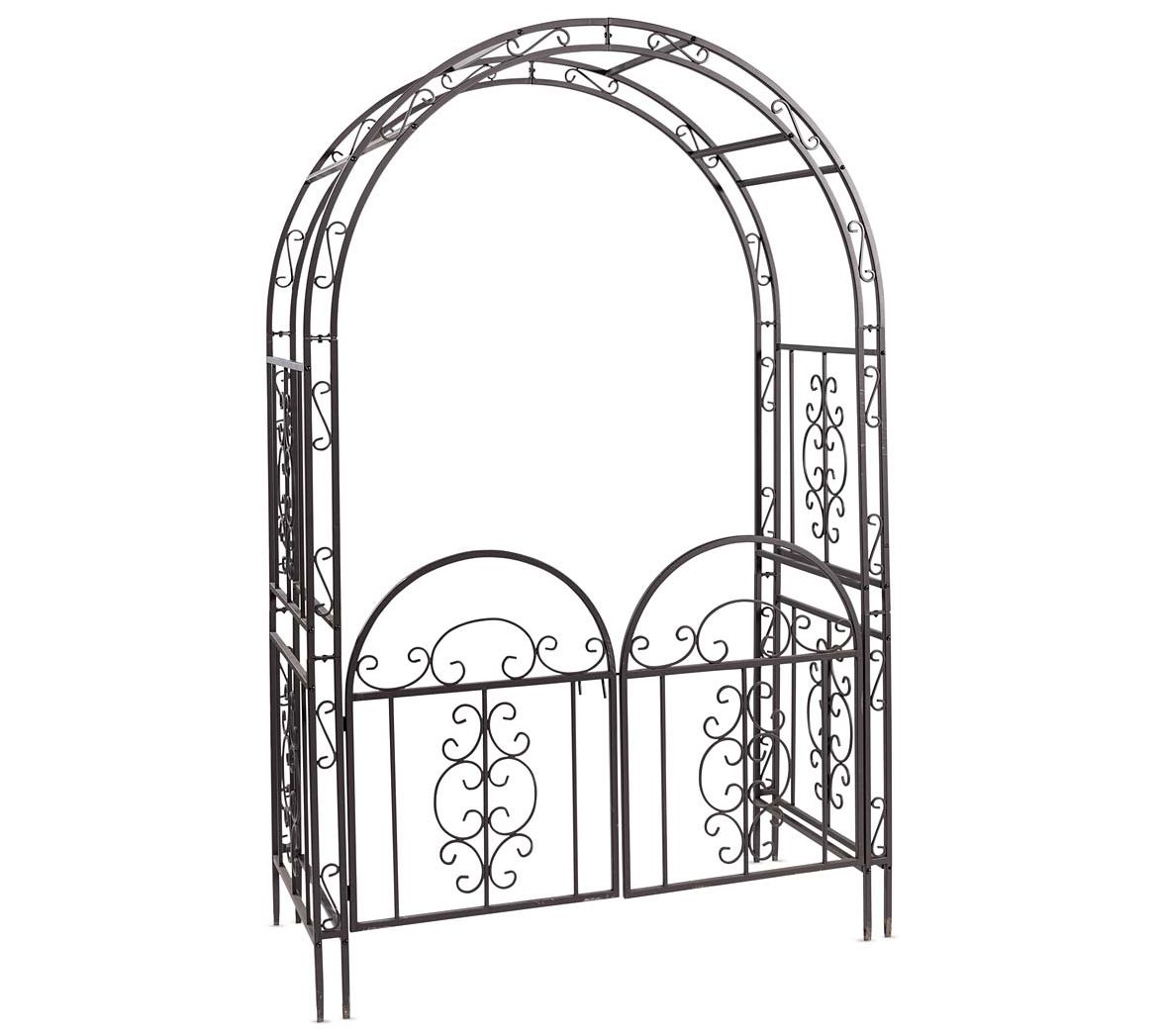 Evergreen Montebello Iron Garden Arbor with Gate