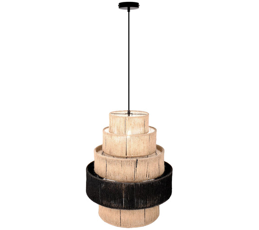 River of Goods 22"W Natural/Black Metal Eclectic Pendant