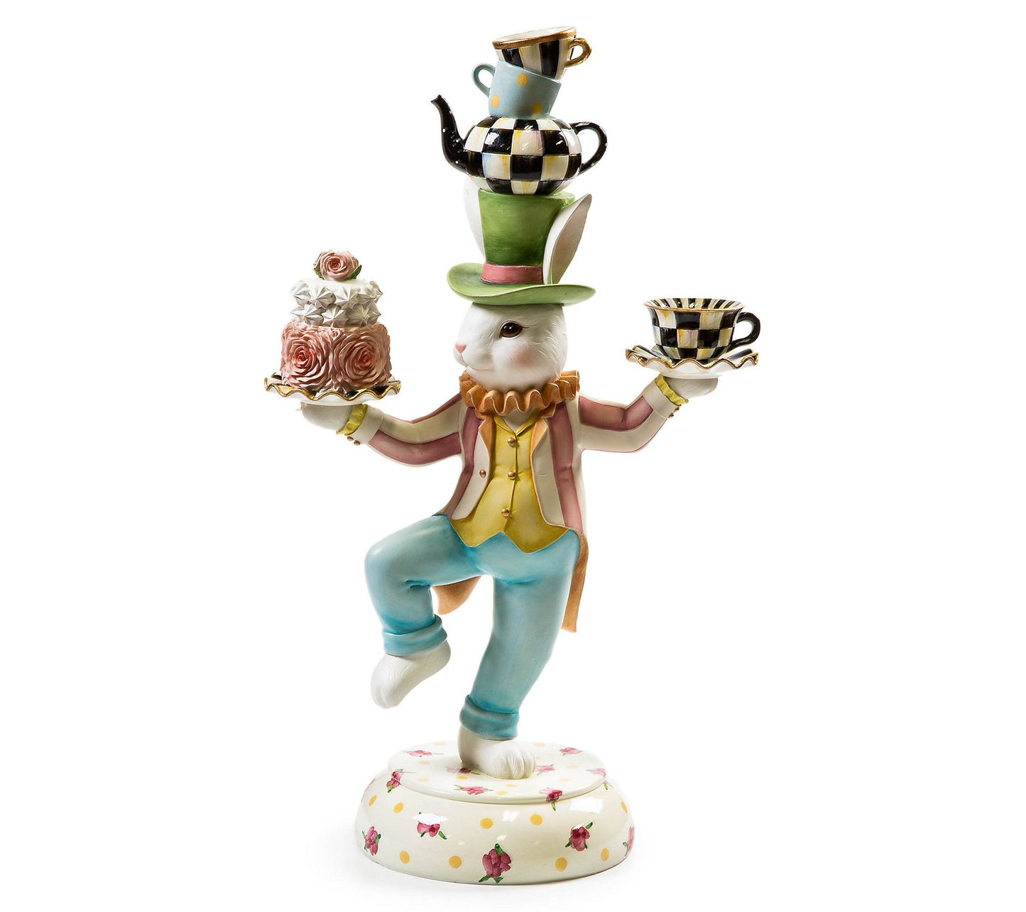 MacKenzie-Childs Rose Rabbit Centerpiece