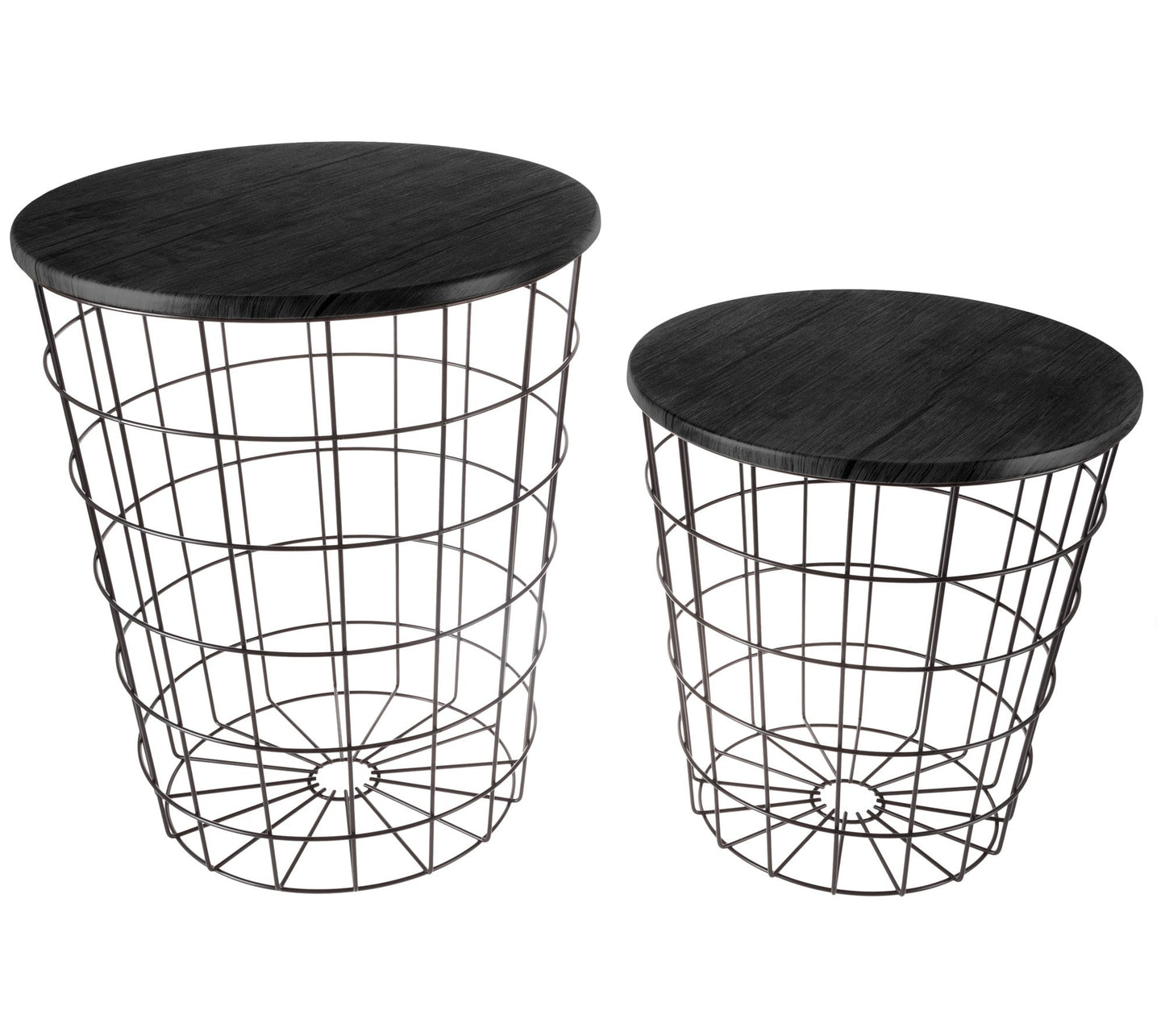 Lavish Home 2 Nesting Storage Side Tables Vintage Look