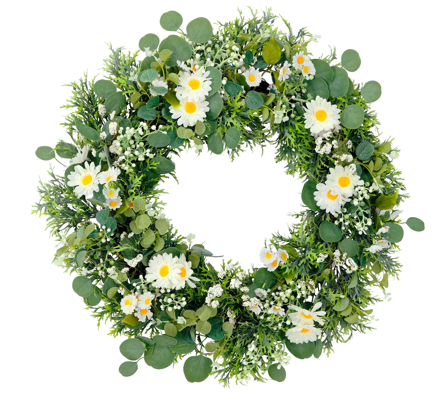 Puleo International 30" Daisy Floral Spring Wreth Multicolor