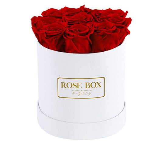 Rose Box Preserved Roses - Small White Box