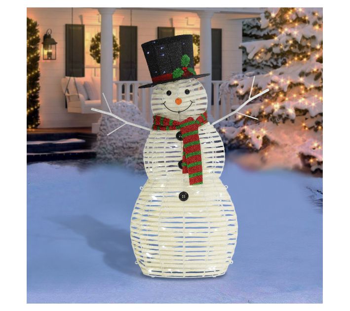 Puleo International 48in Outdoor Pre-Lit Snowman LED Lights