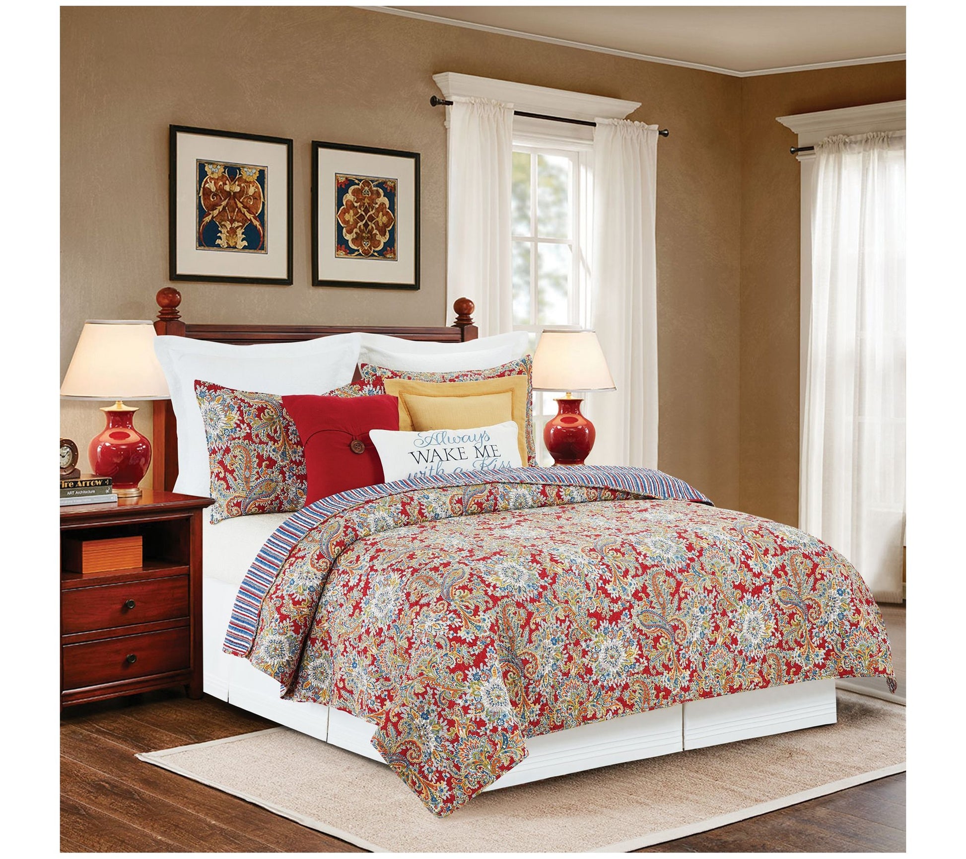Rhapsody Paisley 3 Piece Paisley King Quilt byValerie