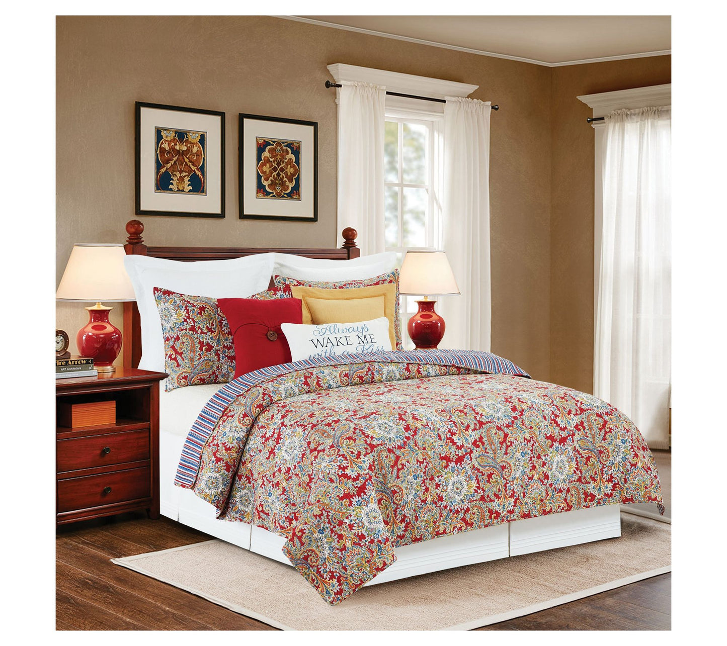 Rhapsody Paisley 3-Piece Full/Queen Bed Quilt Set by Valerie