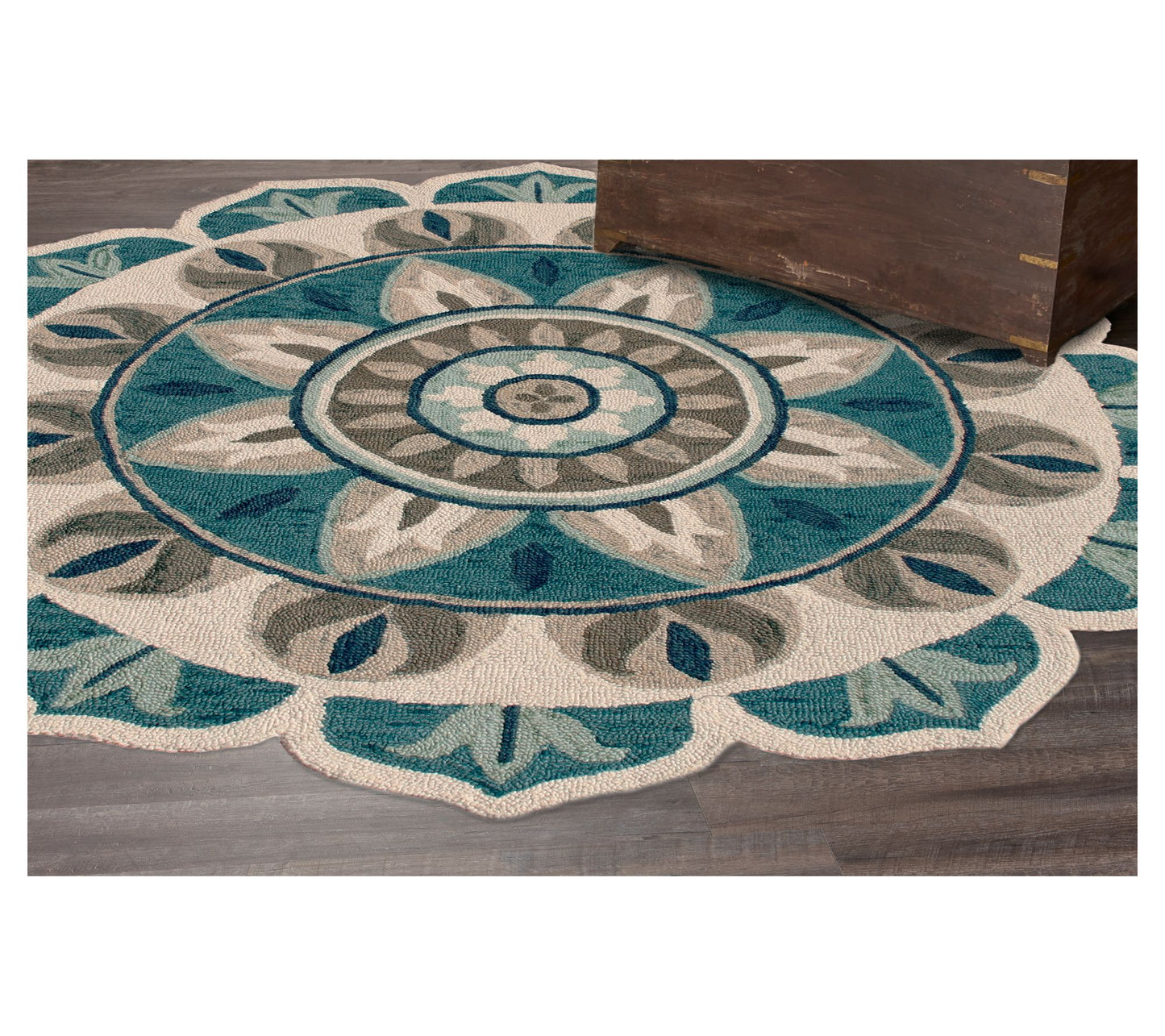 Ox Bay Mila Floral Medallion Wool Indoor 6' Round Rug