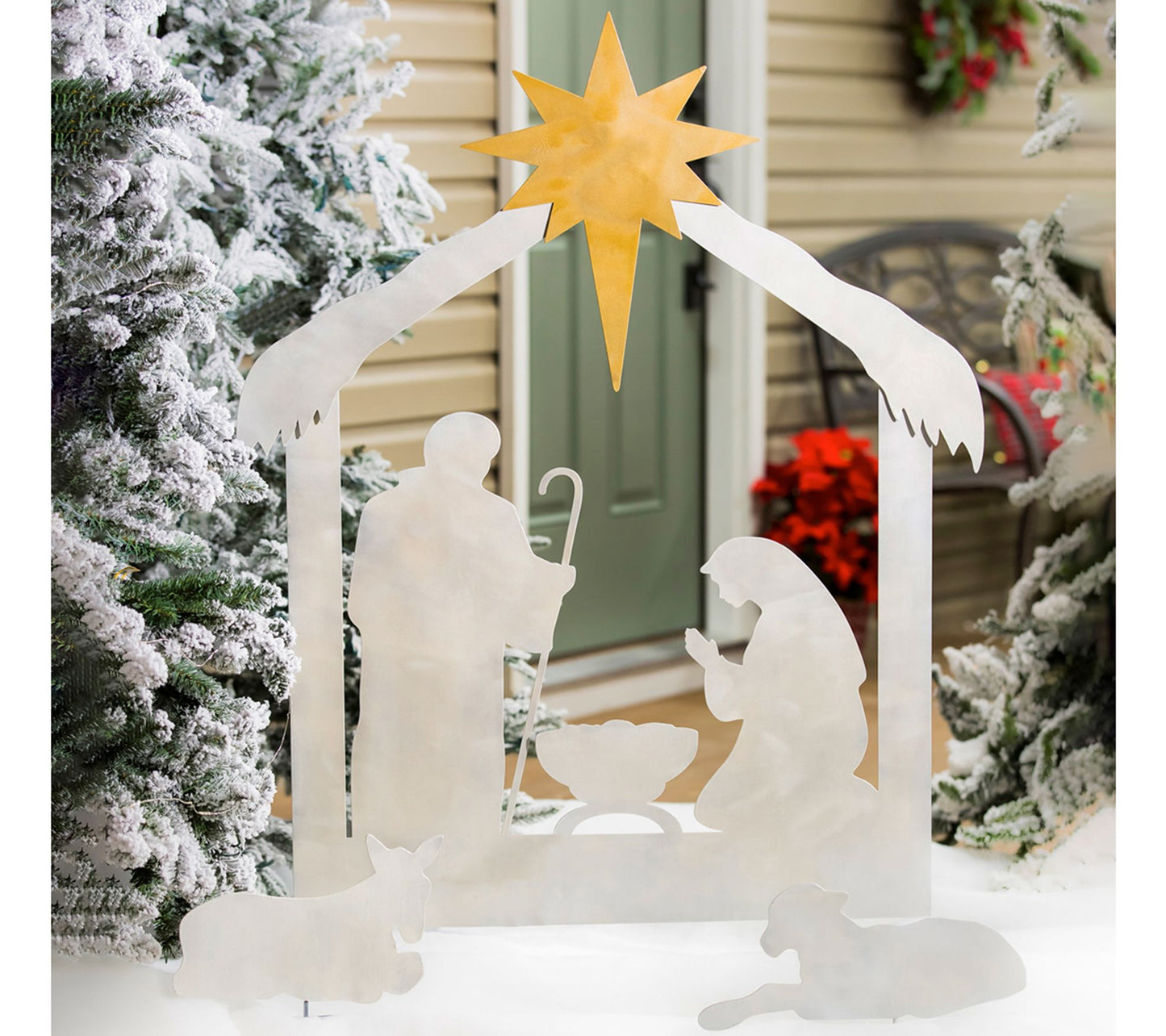 Evergreen 3-Piece Nativity Laser Cut Metal YardScene