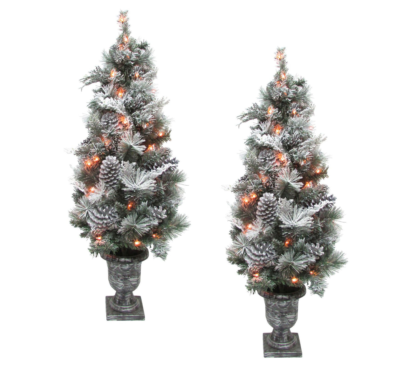 Fraser Hill Farm 4' Christmas Pre-Lit Snow Flocked Porch Tree