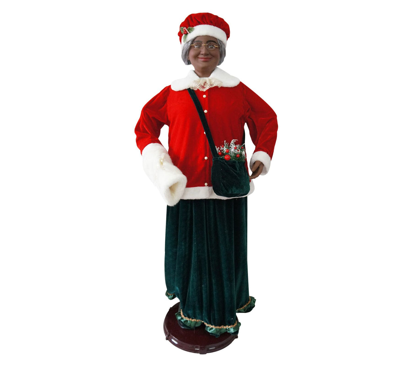 Christmas Time 58" Black Dancing Mrs. Claus with Satchel