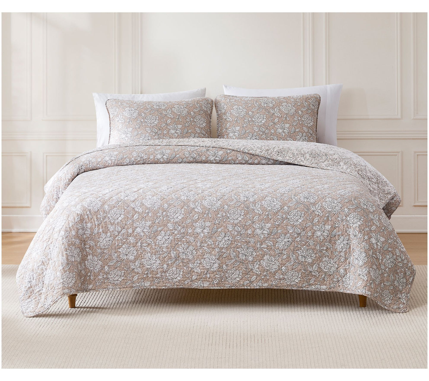 Lush Decor Zara Floral Reversible Quilt Set King/Cal King