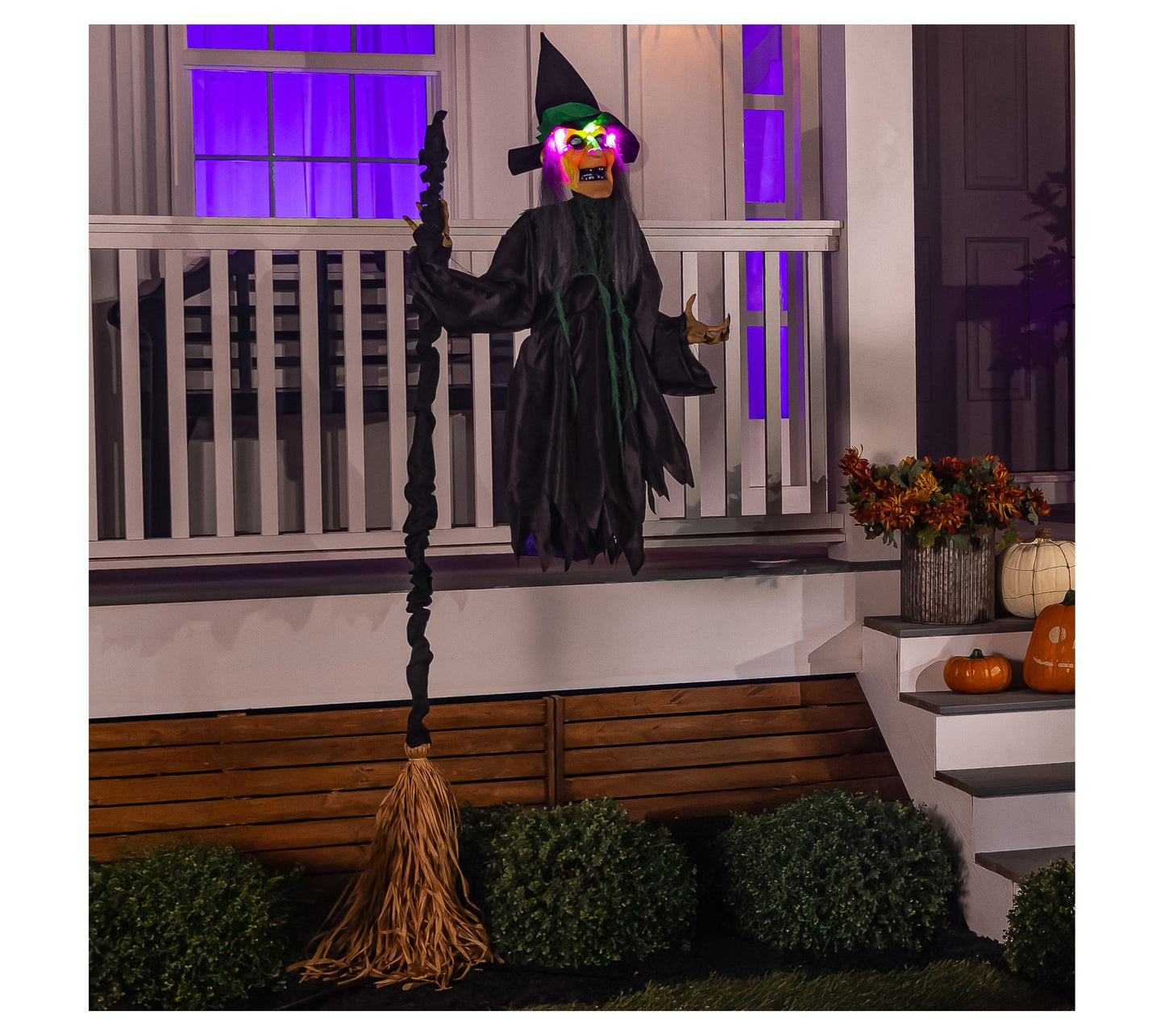 Evergreen Motion Activated LED Floating Witch with Broom