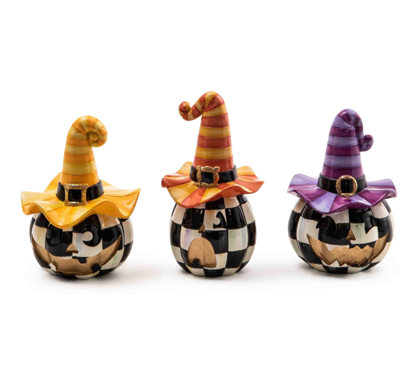 MacKenzie-Childs Mini Happy Jack Pumpkins, Setof 3