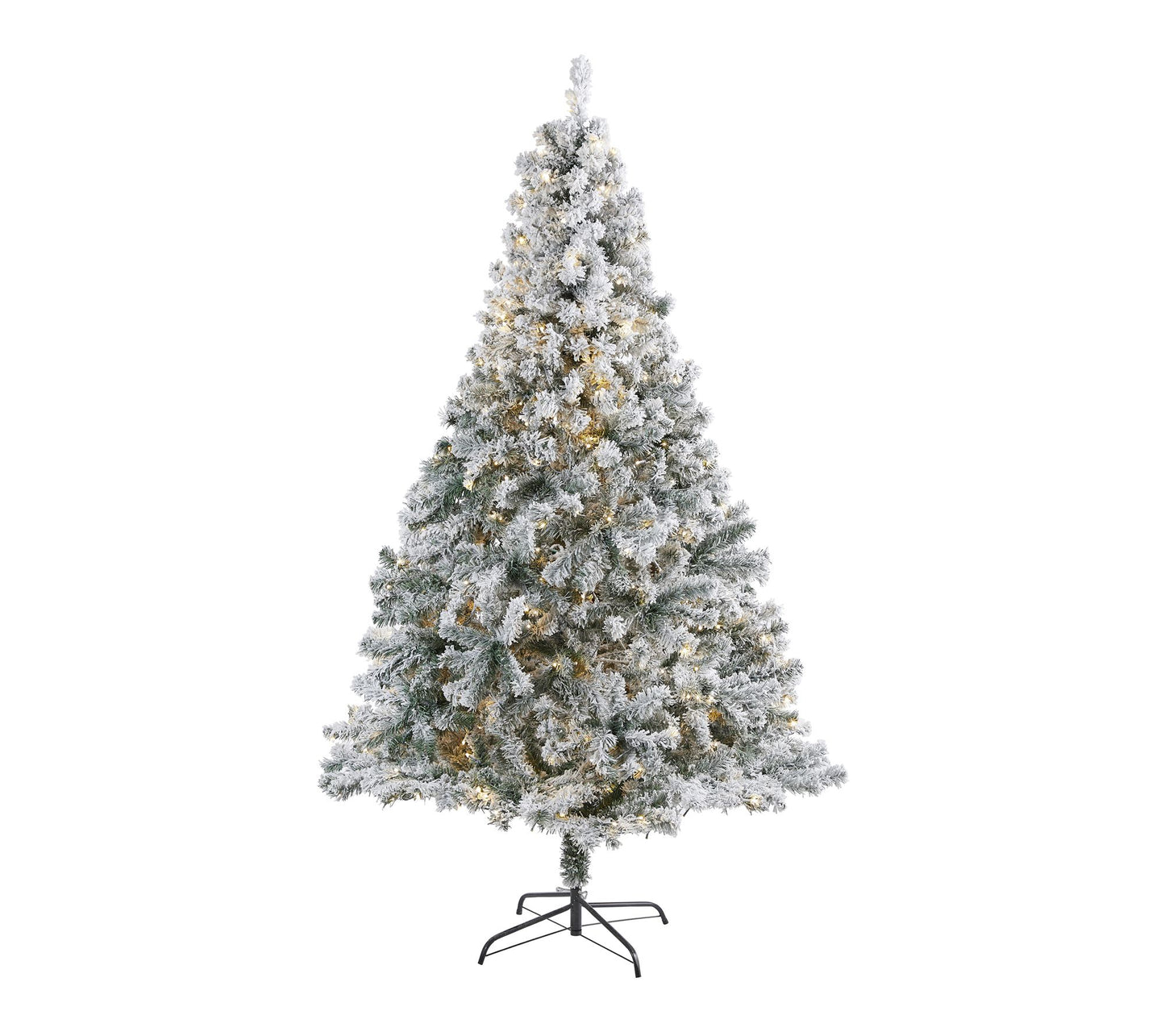 Nearly Natural 7' Flocked Rock Springs Spruce Pre-Lit Tree