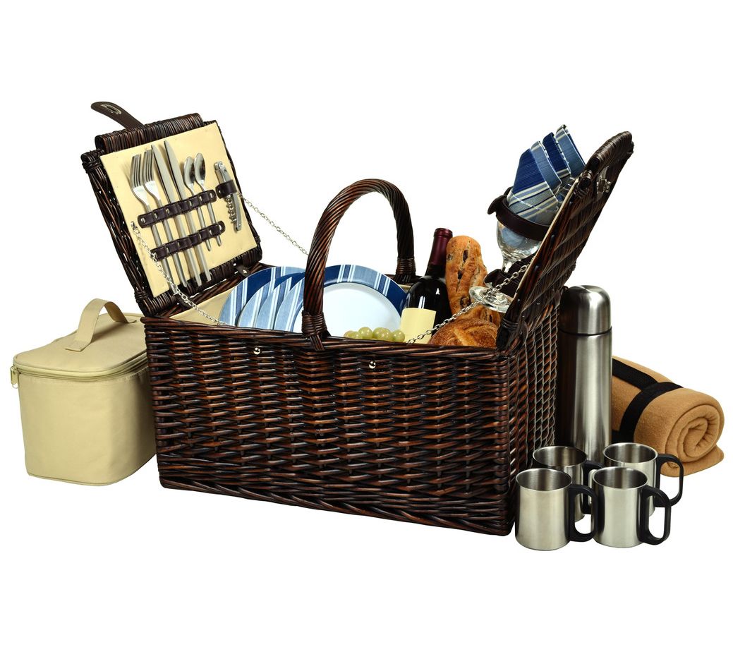 Picnic at Ascot Buckingham Picnic Basket for 4with Blanket