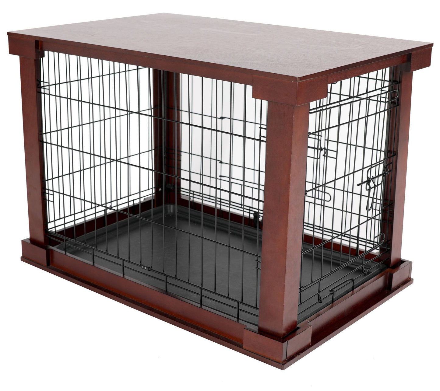 Pet Cage with Crate Cover, Mahogany, Large