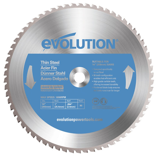 Evolution 14-in 90-Tooth Tungsten Carbide-tipped Steel Chop Saw Blade 14BLADETS