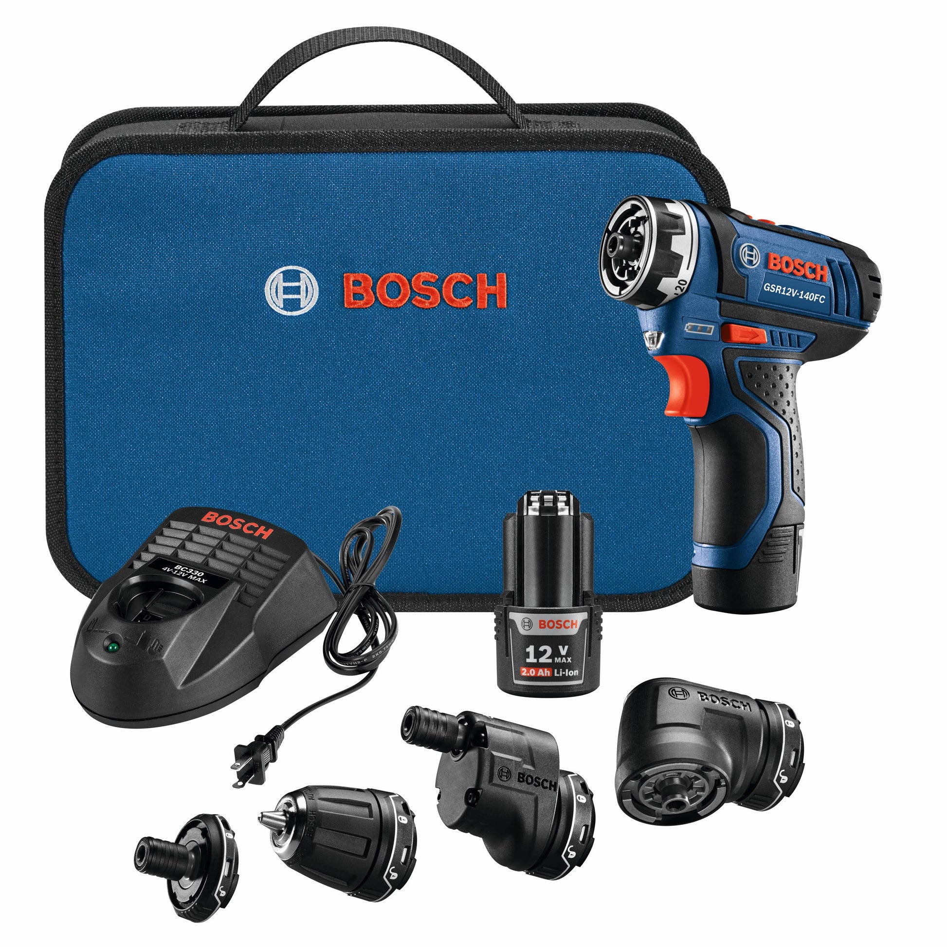 Bosch Chameleon 12-volt 1/4-in Keyless Cordless Drill (2-Batteries Included, Charger Included and Soft Bag included) GSR12V-140FCB22