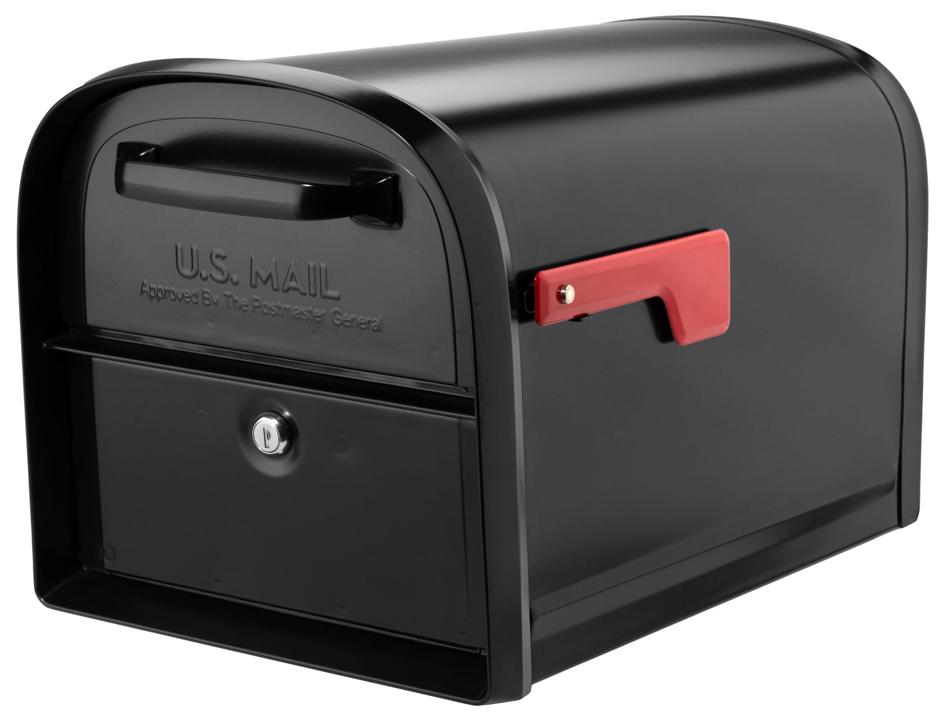 Architectural Mailboxes Post Mount Black Metal Large Lockable Mailbox 6300B-10