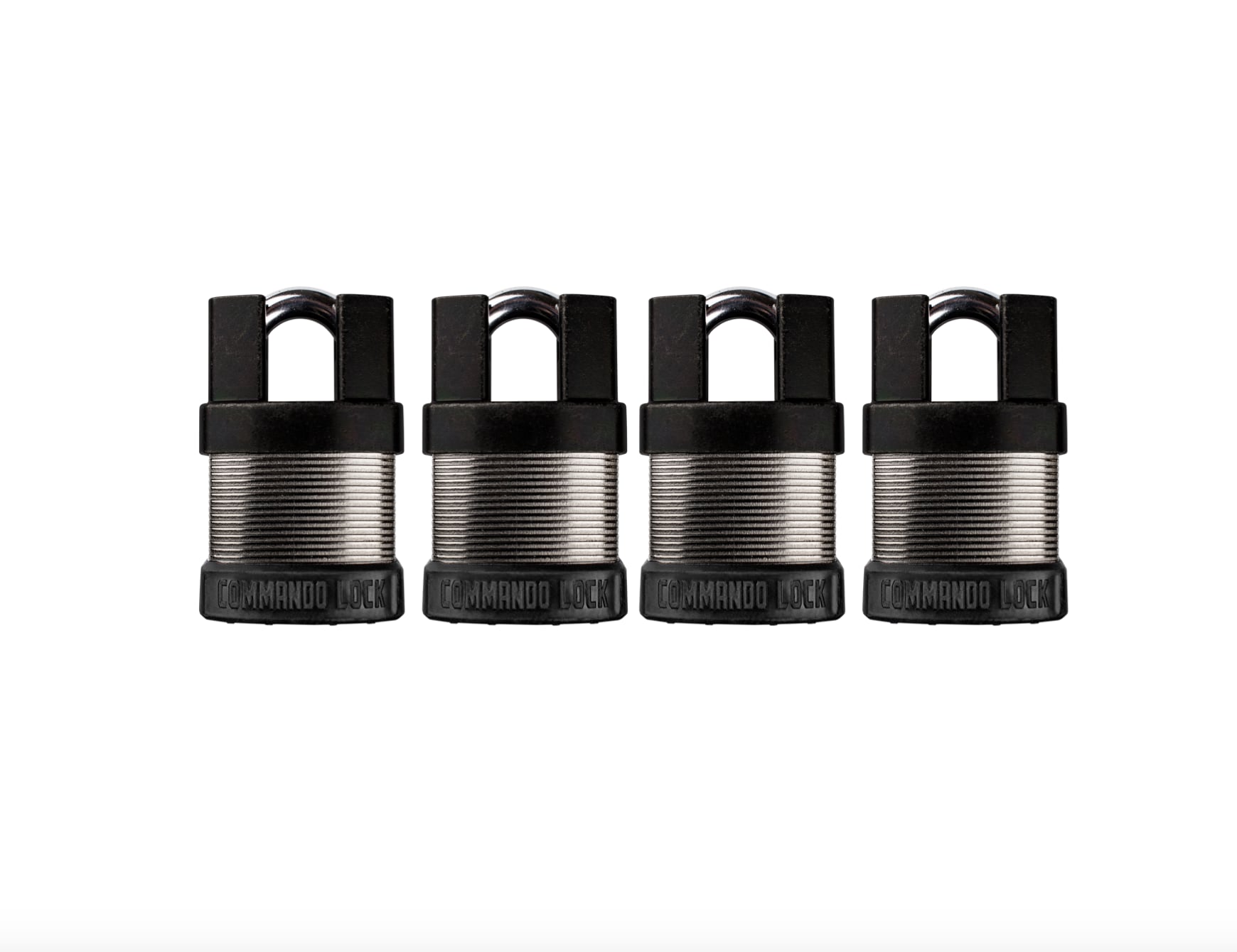 Commando Lock IChange Bolt Cutter Proof Keyed Padlock, 1-3/4-in Wide x 1-1/8-in Shackle (4-Pack) 5004