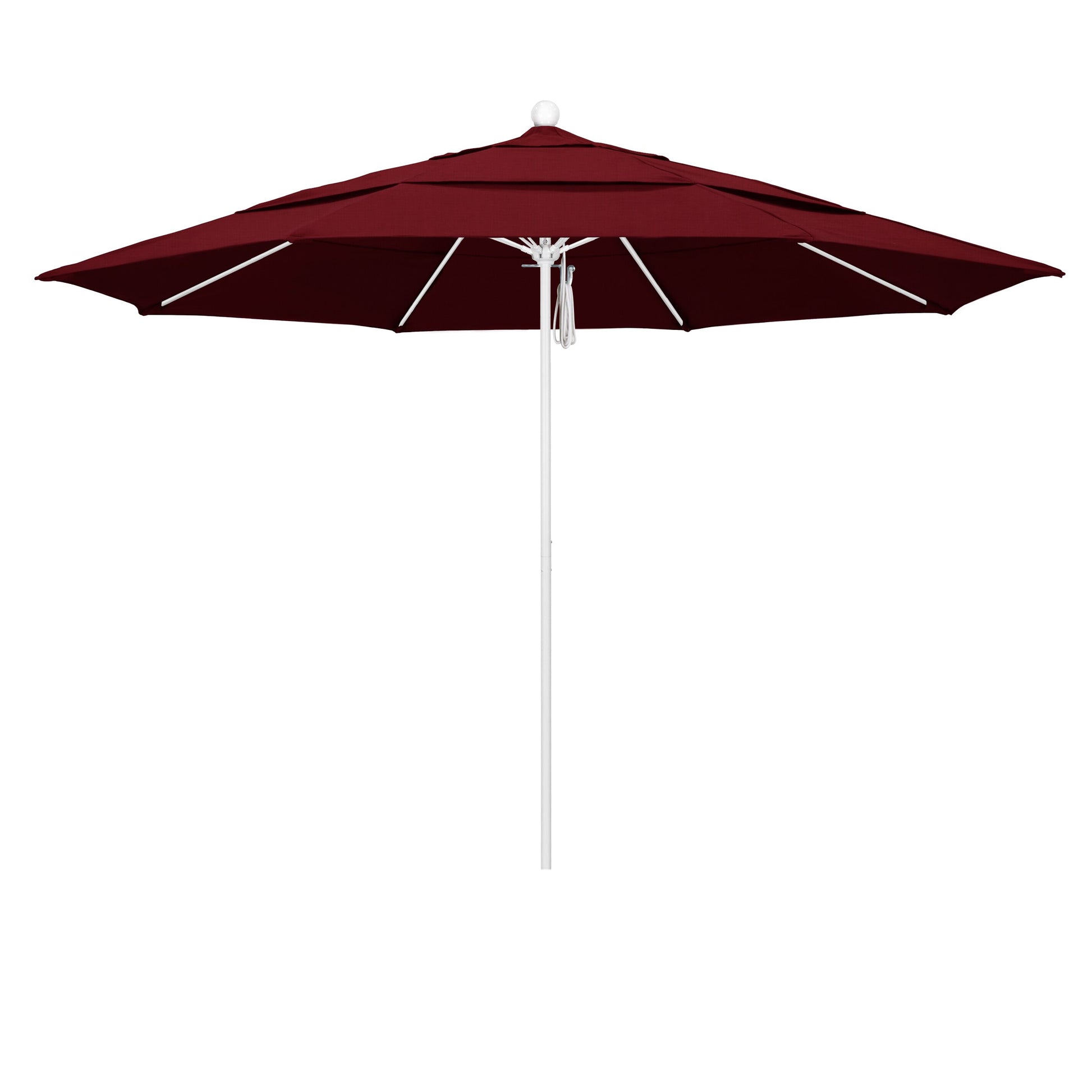 California Umbrella 11-ft Aluminum Red No-tilt Market Patio Umbrella