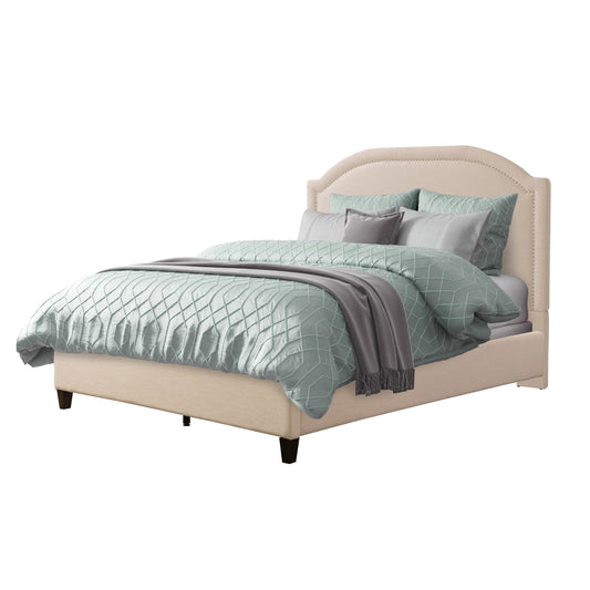 CorLiving Florence Cream King Wood Upholstered Bed