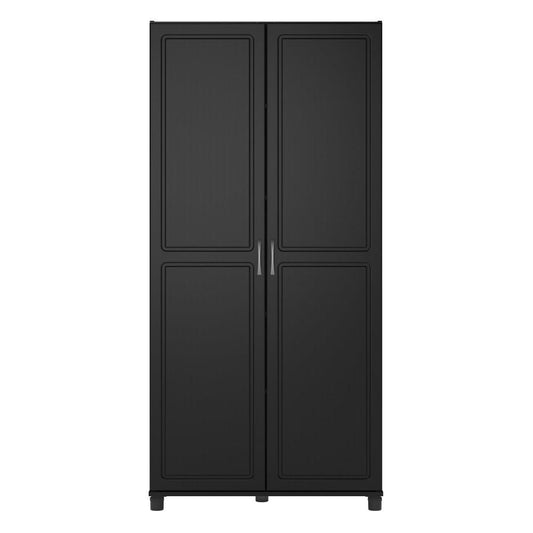 Ameriwood Home Kendall Composite Wood Freestanding Garage Cabinet in Black (35.68-in W x 74.31-in H x 15.37-in D)