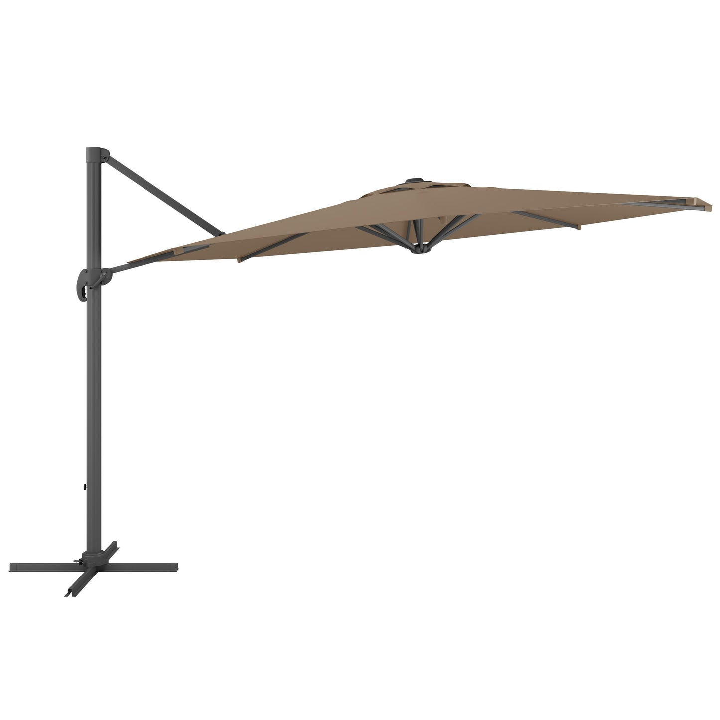 CorLiving 11.5-ft Aluminum Brown Slide-tilt Cantilever Patio Umbrella