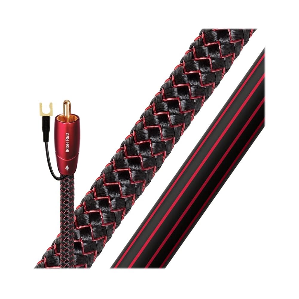 AudioQuest - Irish Red 6.6' RCA-to-RCA Cable - Black/Red Stripes