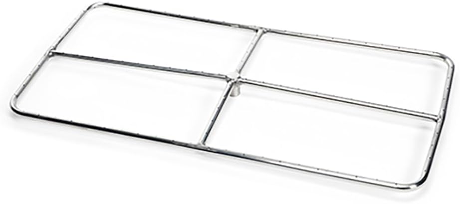 HPC Fire Rectangle Stainless Steel Fire Pit Burner (FRSR-18X9-NG), 18x9-Inch, Natural Gas