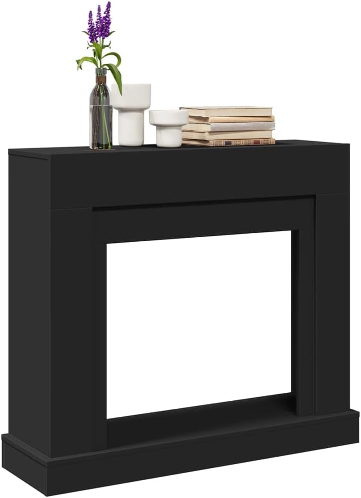 Fireplace Surround Black 39.4x11.8x34.4 Engineered Wood,Fireplace & Wood Stove Accessories,854563