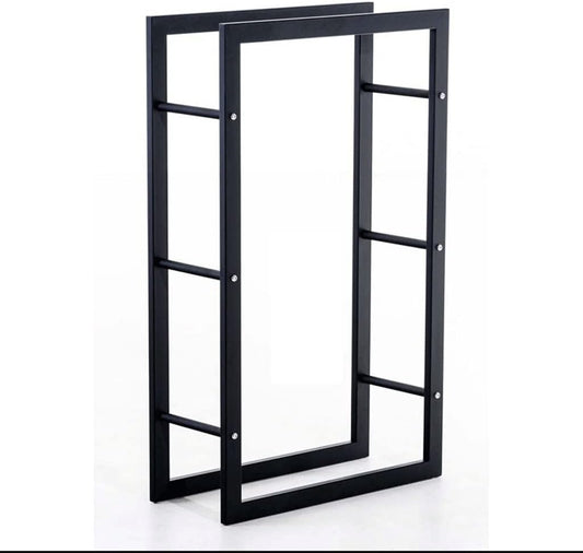 Firewood Rack, Wrought Iron firewood Rack, Heavy-Duty Fireplace Storage Rack, Detachable firewood Rack, Suitable for Indoor and Outdoor