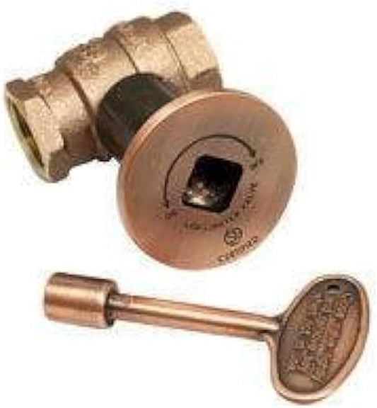 Hearth Products Controls HPC Fire 3/4-Inch Straight Gas Fire Pit Shut Off Valve Kit (MSAC-HC), Antique Copper Flange and Key