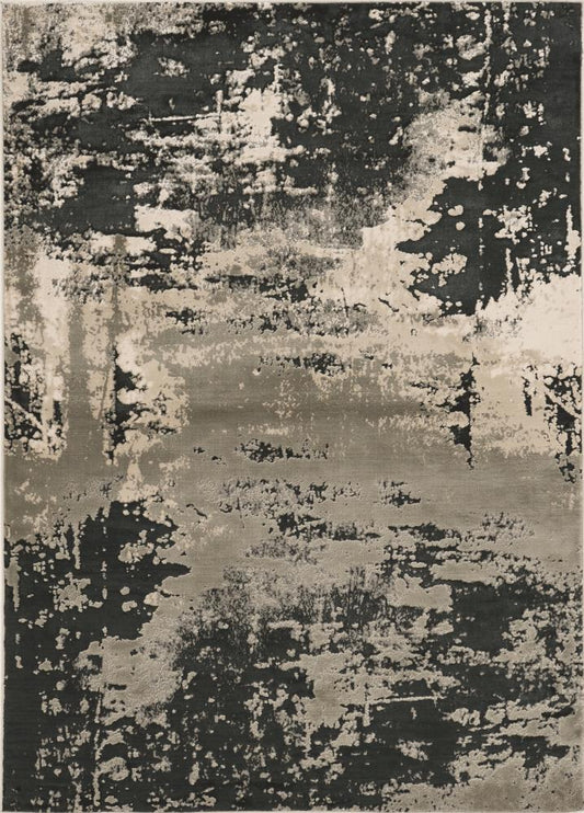 Everyday Woven 8 x 10 (ft) Silver Charcoal Rectangular Indoor Abstract Mid-Century Modern Area rug